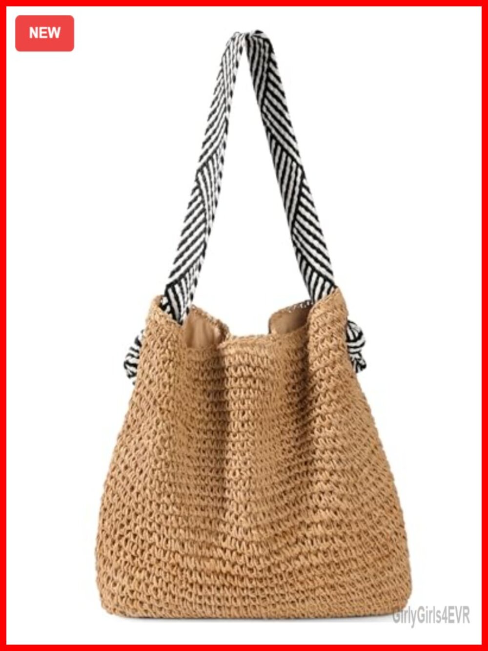 Straw Beach Bag Tote - Women Woven Summer Crossbody Shoulder Purse